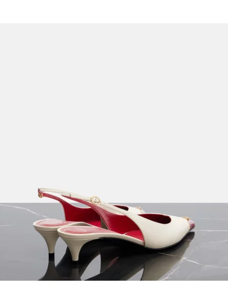 Pantofi cu toc Valentino Garavani din piele slingback alb