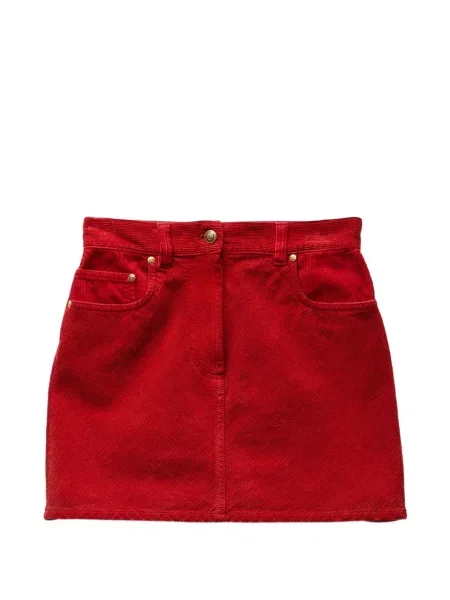 Fusta mini Versace de catifea cord roșu