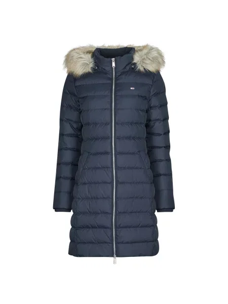Denim jakna Tommy Jeans s kapuco modra