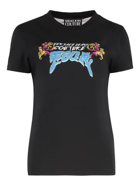 Tricou Versace Jeans Couture cu imagine plasă negru
