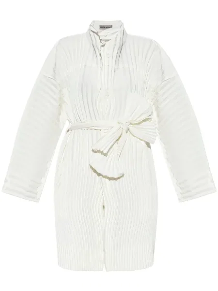 Palton Issey Miyake plisat alb