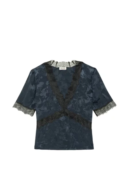 Top Zadig&voltaire din jacard albastru