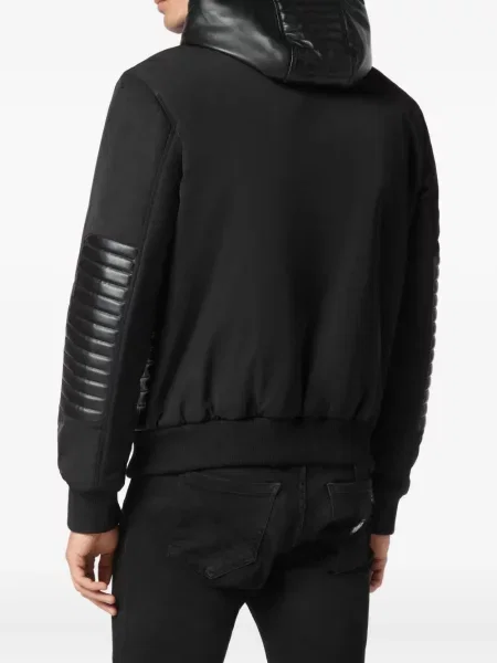 Geanta de piele Philipp Plein cu glugă negru