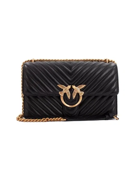 Pinko crossbody kabelka dámska kožená čierna