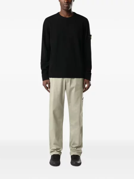 Вълнен пуловер Stone Island камъни черно