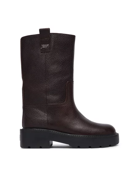 Tommy Jeans Zimski škornji Tjw Tubular Mid Boots Temno rjava