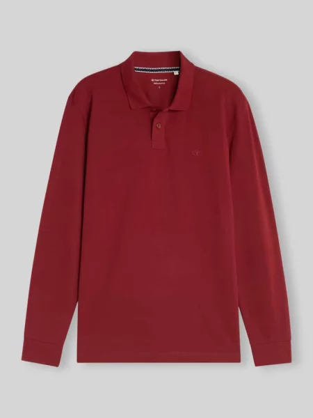 Koszulka polo z detal z logo Tom Tailor czerwona