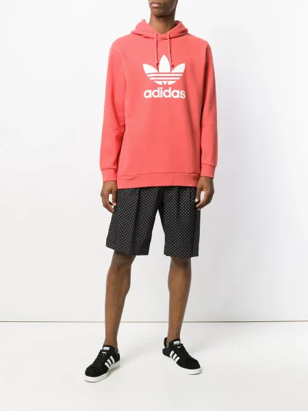 Hanorac cu glugă Adidas roșu