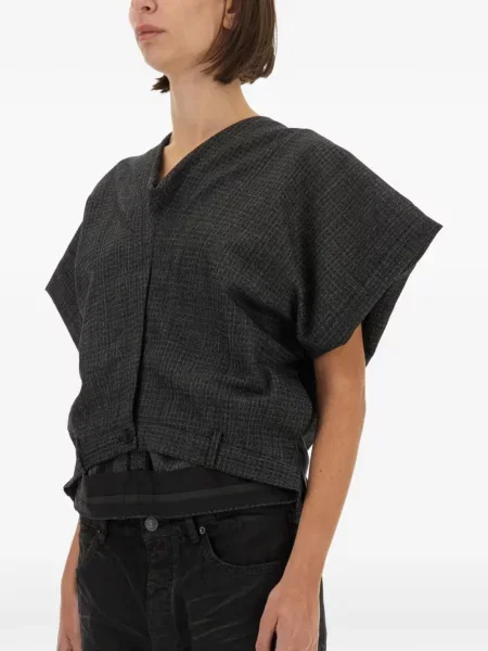 Bluzka Balenciaga z dekoltem w serek szara