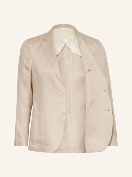 Lardini Oblekové Sako Extra Slim Fit Ze Lnu beige béžové