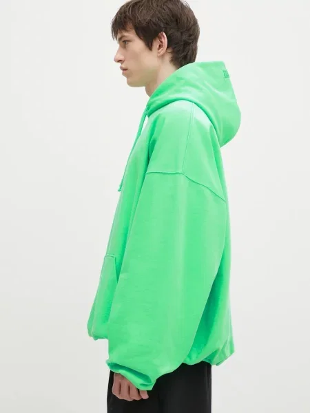 Μπλούζα VETEMENTS Oval Logo Cropped Boxy με κουκούλα πράσινο