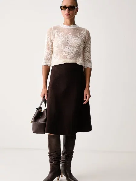 Twinset pulover pentru femei cu amestec de lână bej