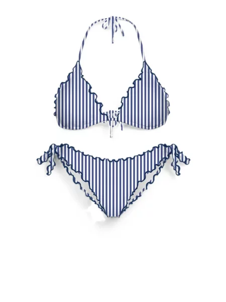 Bikini Mc2 Saint Barth cu volane albastru