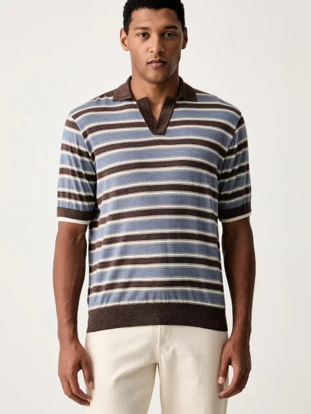 Tricou polo Paul&shark de lână albastru