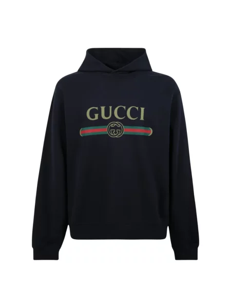 Bluza Gucci z kaszmiru z nadrukiem niebieska