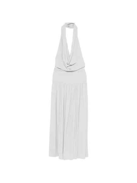 Rochie midi Aya Muse plisată până la genunchi de costum gri