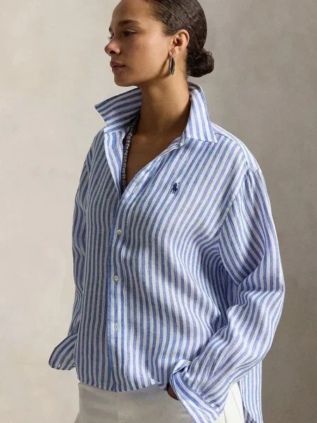 Bluzka Polo Ralph Lauren z długim rękawem niebieska