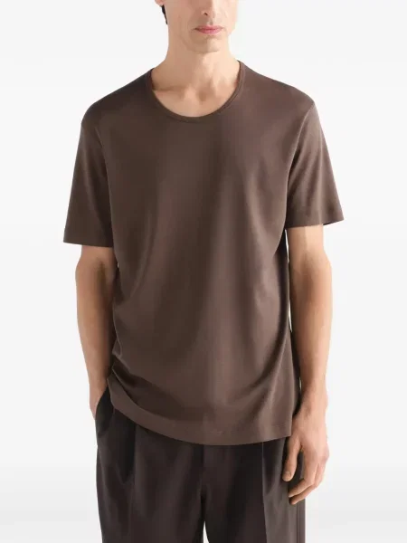 Tricou Lemaire din jerseu maro