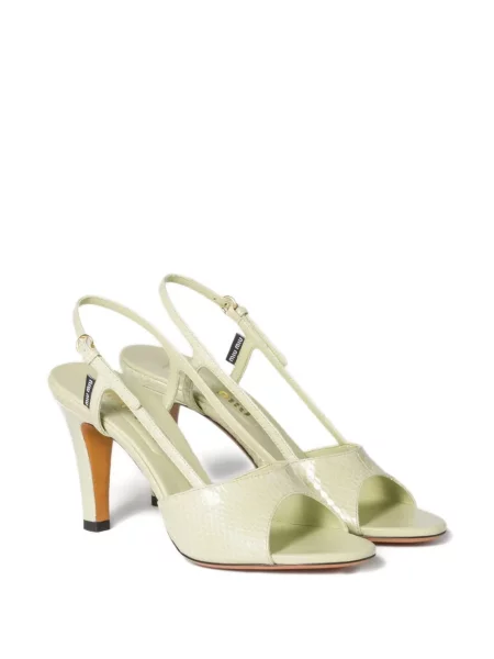 Sandale Miu Miu din piele slingback verde