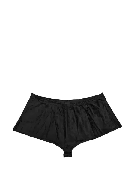 Pantaloni scurți Chrome Hearts de mătase cu motiv cu inimi negru