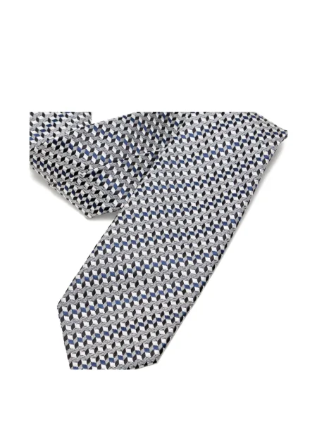 Cravată Tom Ford cu imprimeu geometric alb