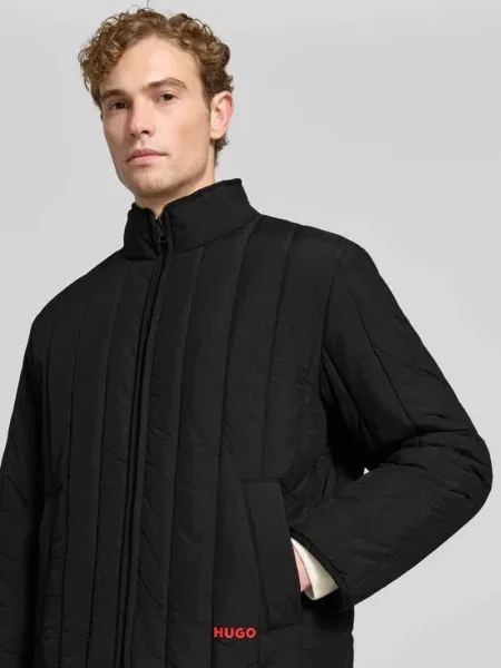 Kroj regular fit pikowana kurtka model Hugo czarna