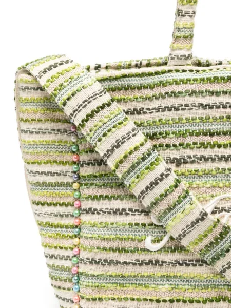Geantă shopper Marc Ellis cu dungi verde