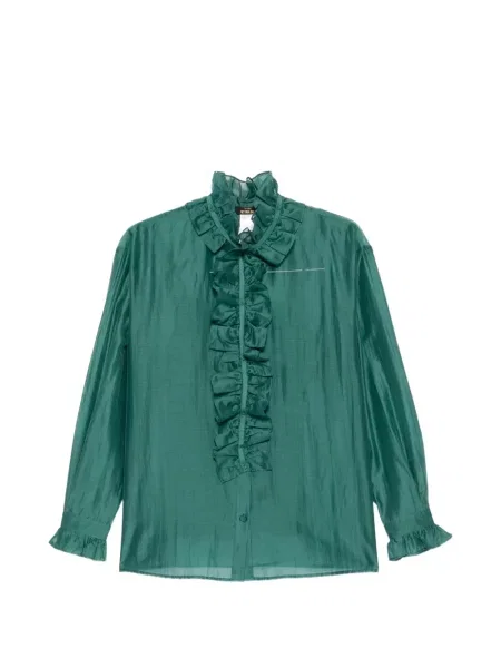 Bluză Twinset cu volane verde