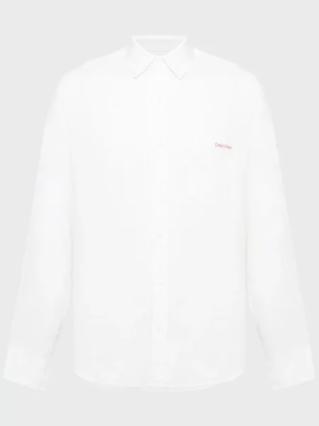 Лляна повсякденна джинсова сорочка Calvin Klein Jeans біла