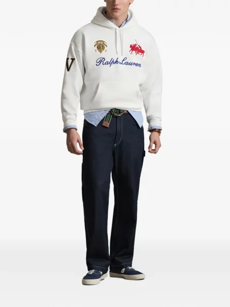 Кожени чорапи Polo Ralph Lauren с отворена пета с пейсли десен бяло