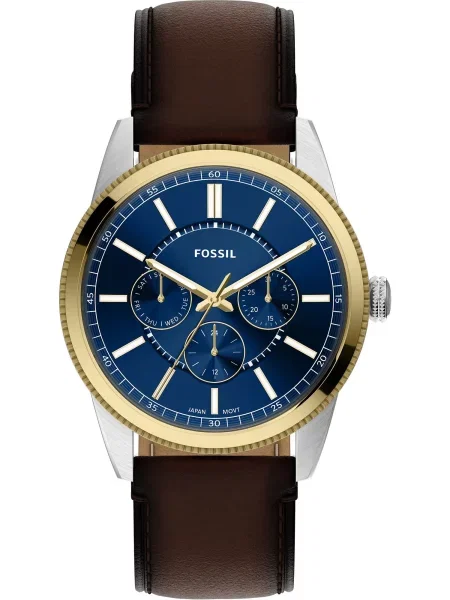 FOSSIL Ceas analogic / maro / auriu albastru