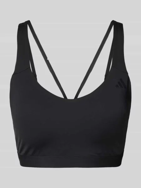 Biustonosz sportowy z Detal z logo Adidas czarny