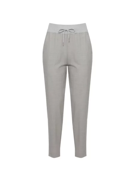 Pantaloni Panicale conici cu cordon gri