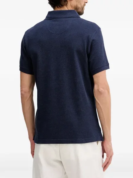 Tricou polo Barbour cu autograf albastru