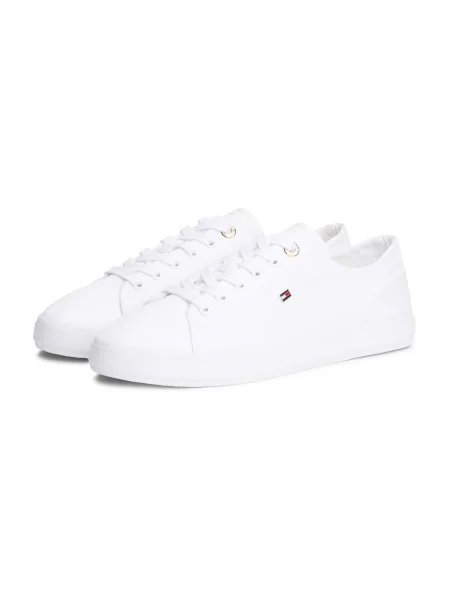 Sneakerși Tommy Hilfiger din canvas alb