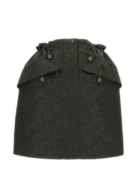 Fusta mini Cecilie Bahnsen cu model floral din jacard verde