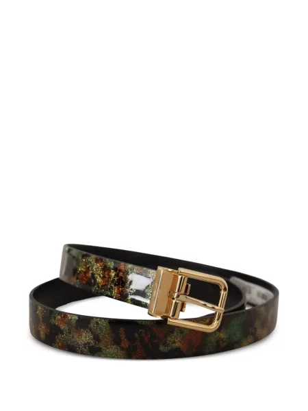 Curea Dolce & Gabbana din piele cu imagine cu model camuflaj negru