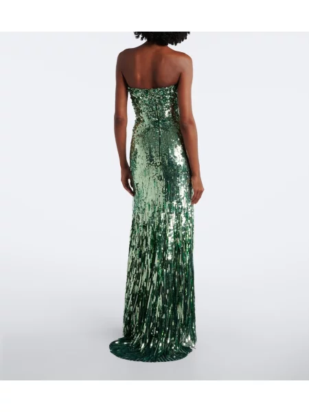 Rochie Jenny Packham fără bretele verde