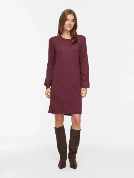VILA Rochie tricotat VIRIL burgundy roșu