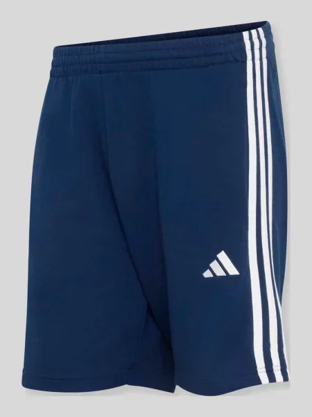 Szorty dresowe w kroju regular fit z czystej bawełny Adidas Sportswear granatowe