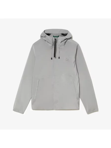 Lacoste Wodoodporna Krótka Kurtka Sportowa Lacoste szara