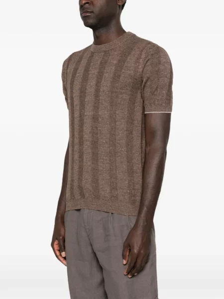 Tricou Brunello Cucinelli scurt maro