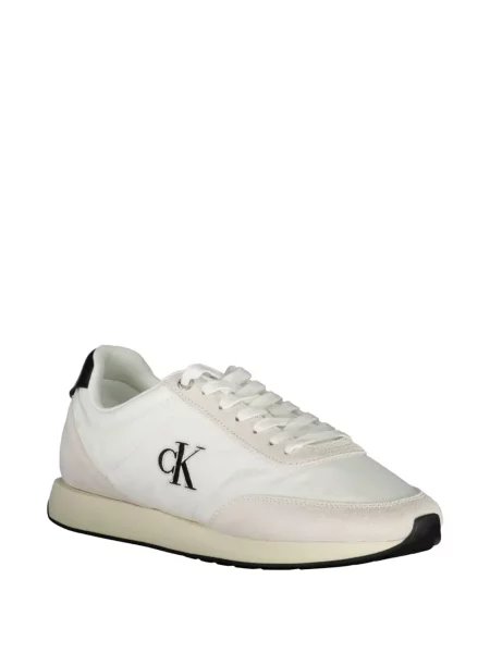 Sneakerși Calvin Klein retro cu autograf alb