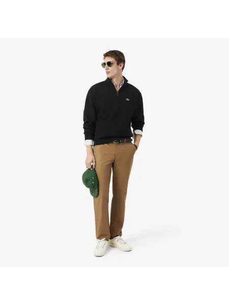 Lacoste Bluza Z Kołnierzem Na Z Dresówki czarna