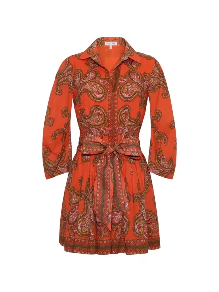 Rochie mini Cara Cara cu imagine cu model paisley portocaliu