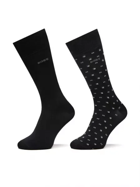 BOSS Șosete lungi negru