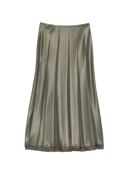 Fustă midi Vince din satin verde