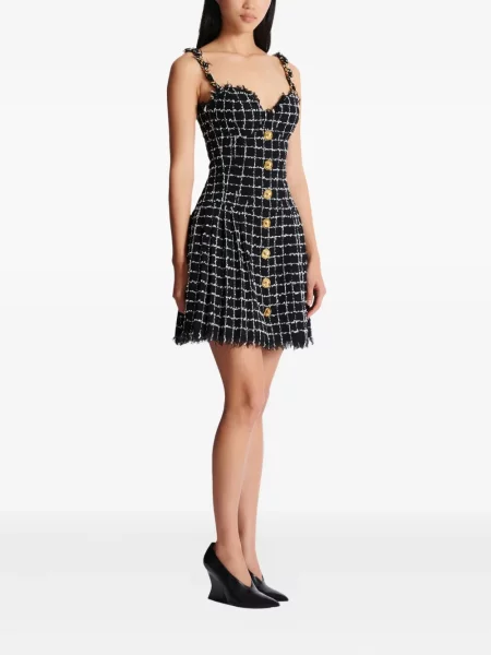 Rochie Balmain din tweed de costum negru