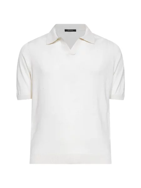 Gulerat tricou polo Tagliatore cu decolteu în V alb