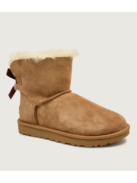 UGG Bocanci mini bailey bow II | piele întoarsă | shearling maro